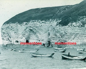 Flamborough Boote near Lifeboat Station c1910 Glasnegativ Yorkshire - Bild 1 von 1