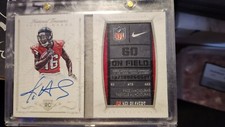 2015 NATIONAL TREASURES JUSTIN HARDY ROOKIE AUTO LAUNDRY TAG BOOKLET 3/5 FALCONS