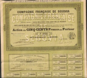 Compagnie Française de SEGOVIA 1890 (COLOMBIE) (A) - Imagen 1 de 1
