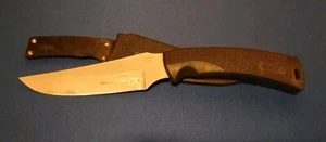 Vintage Rare Buck 470 N Knife With Holster Rubber Grip Hard To Find This - Picture 1 of 11