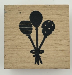 Hampton Art Bundle of Birthday Balloons Wood Mount Rubber Stamp - Picture 1 of 5