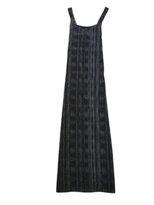 Athleta Arrival Maxi Dress Women’s small Black White Striped Side Slits  - Picture 1 of 6