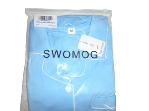 SWOMOG DAMEN PJ SET IN GRÖSSE MEDIUM HELLBLAU MIT KNOPF TOP - Bild 1 von 2