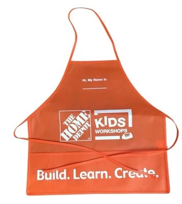 Home Depot Kids Workshop DELANTAL Construir Aprender Crear Niños Talla Naranja ¡Nuevo! Foto 1 de 4