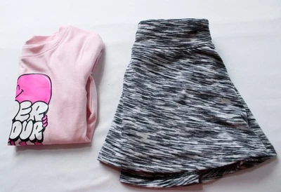 Under Armour Girl's Short Sleeve Heart Twist Skort Set CG2 Pink/Grey Size 4 NWT - Image 1 of 4