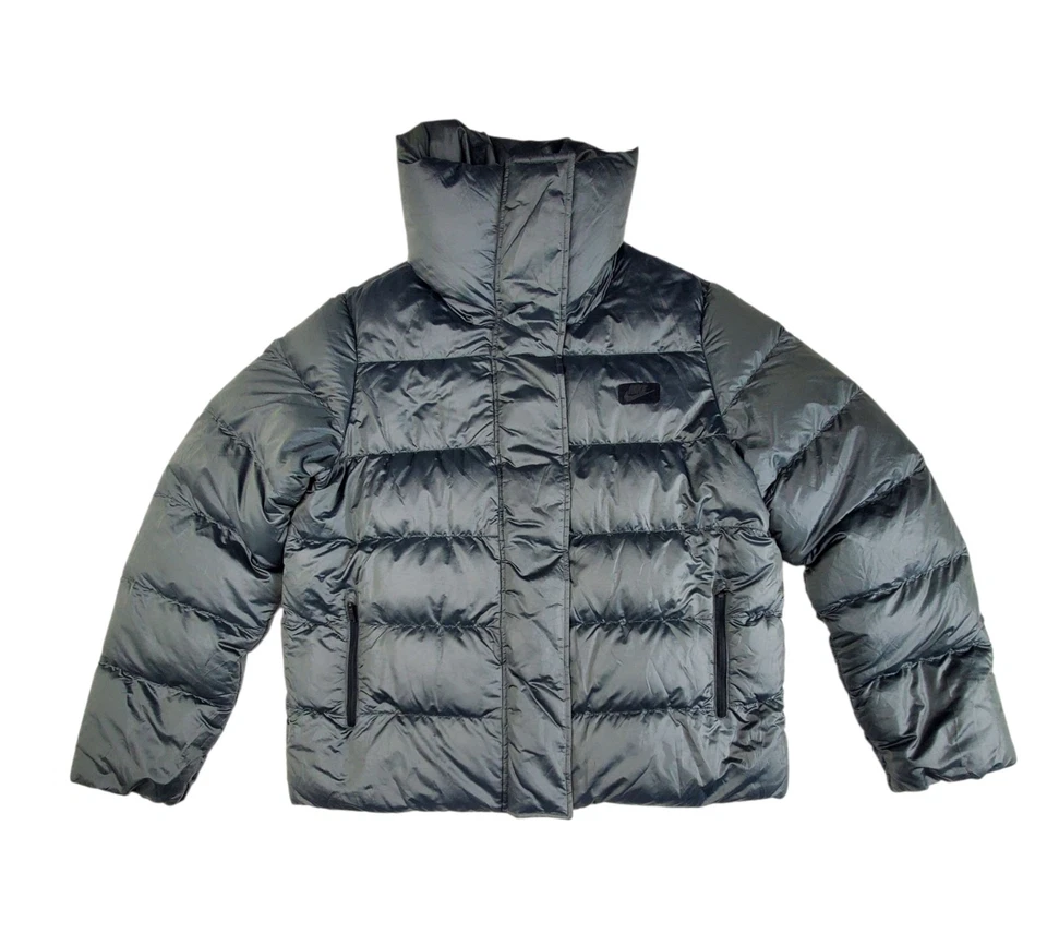 Nike Puffer Coat Womens XL Gray Duck Down Winter Jacket - Image 1 of 4