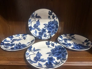 4er Set Royal Norfolk blau & weiß Blumen Essteller 10,5" Durchmesser - Bild 1 von 4