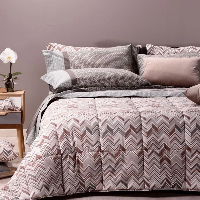 Piumone trapunta invernale Belmondo Caleffi in cotone tortora - Immagine 1 di 1