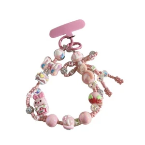 Handmade Bead Mobile Phone Lanyard Plastic Rope Buckle Mobile Phone Strap - Photo 1 sur 4