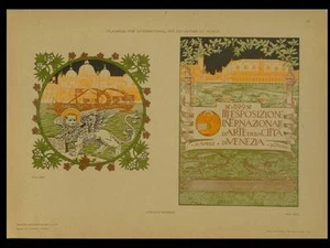 VENEDIG AUSSTELLUNGSPLAKAT - 1910 LITHOGRAPHIE - AUGUSTO SEZANNE - Bild 1 von 1