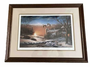 Terry Redlin “The Sharing Season II” 1986 Signed Matted Open Edition Snow Ducks - Picture 1 of 4