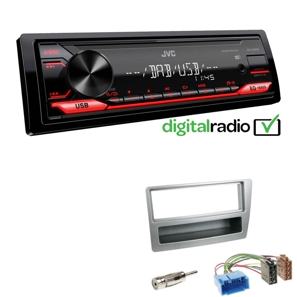 JVC 1-DIN Digital Autoradio DAB für Honda Civic VII Facelift 2004-2006 silber