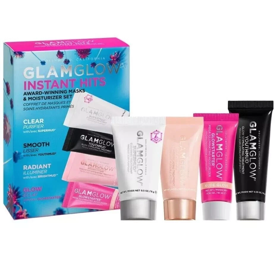 Juego de 4 mascarillas e hidratantes GlamGlow Instant Hits - Nuevo Foto 1 de 1