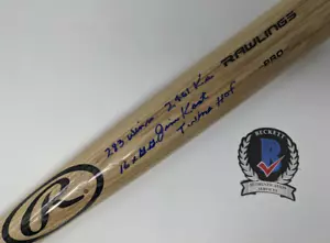 Jim Kaat firmato Rawlings Tan Bat Stat Insc 16x GG 283 vince 2461 Ks HOF COA 756 - Foto 1 di 3