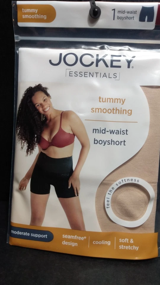 Women's Jockey Essentials Smoothing Mid Waist Boyshort BEIGE Size Small