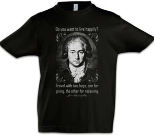 Goethe Do You Want To Live Happily Kids Boys T-Shirt Johann Wolfgang von Quote - Picture 1 of 1