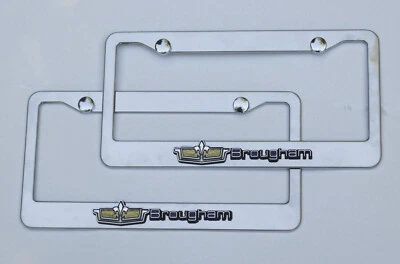 2pc Chevy Caprice Brougham License Plate Frames Box Chevy Chrome Emblem Badge - Image 1 of 4