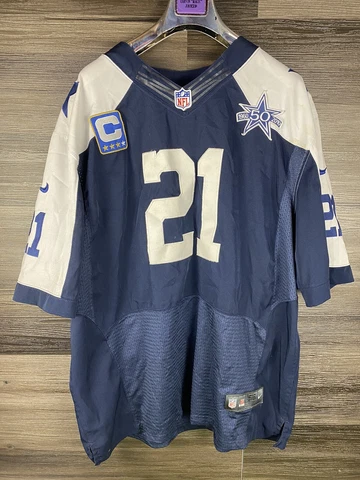 Dallas Cowboy Jersey. #21 Ezekiel Elliott Jersey 50th Anniversary 2010 XL Sz 56 Cover