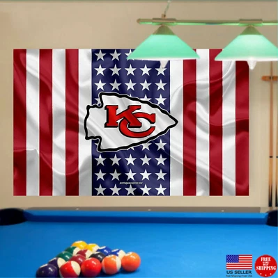 Kansas City Chiefs American 3x5 Man Cave Flag MAHOMES HILL Banner USA - Image 1 of 4