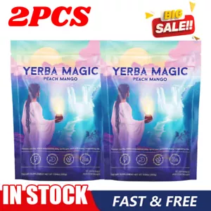 2X Yerba Magic Instant TeaPowder 3-in-1 SuperDrink Peach MangoProbiotic - Picture 1 of 14