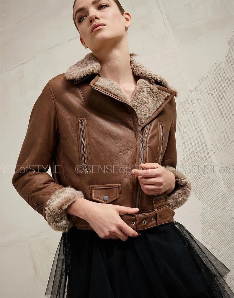 Jaqueta de Couro Brunello Cucinelli Moto Casaco Reversível de Pele Marrom Tamanho 38 XS - Imagem 1 de 4