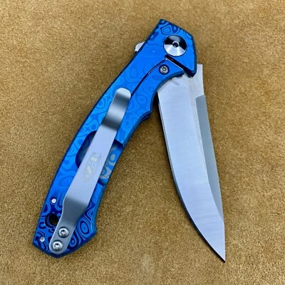 Zero Tolerance ZT 0450 Plain Edge Folder Light Blue Flomascus Ano.  ZT0450 - Image 1 of 4