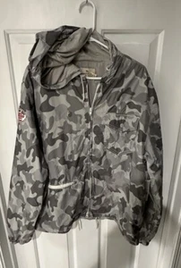 NWT American Living Men’s Gray And White Cameo Jacket Nylon Windbreaker Size L - Picture 1 of 7