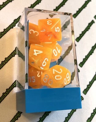New Sealed Lab Dice Chessex Festive Flare/White Polyhedral 7-Die Set CHX 30007 - Image 1 of 3