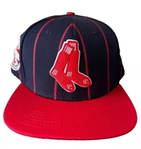 Pro Standard Pin Strip Boston Red Sox Logo Embroidered Snapback Hat One Size NWT - Picture 1 of 13