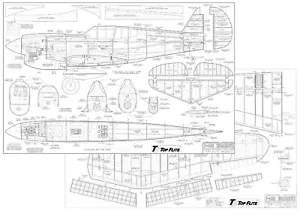 Top Flite Curtiss P-40D Warhawk Gold Edition 60 size plan set - Picture 1 of 2