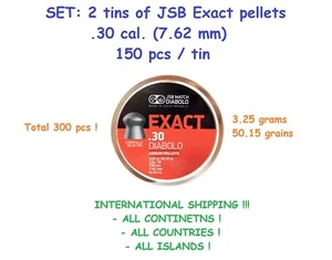 SET of 2 tins JSB EXACT M 27/12 .30 cal. 7.62 mm 3.25g 50.15gr air rifle pellets - Picture 1 of 2