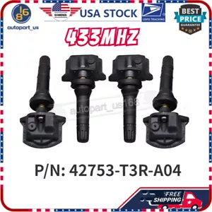 Set 4 Tire Sensors 42753-T3R-A04 for Honda Ridgeline Odyssey TPMS Sensor 433MHz - Picture 1 of 11