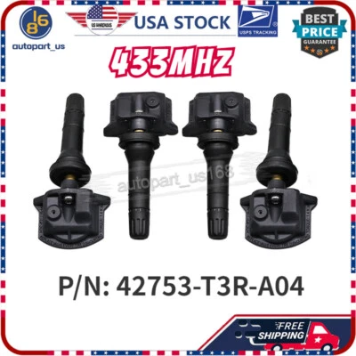 Juego de 4 sensores de neumáticos 42753-T3R-A04 para sensor TPMS Honda Ridgeline Odyssey 433 MHz Foto 1 de 4
