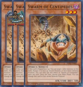 Yugioh! 3x Enjambre de ciempiés PHNI-EN085 Común 1a Edición Casi Nuevo - Imagen 1 de 1