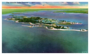 LAKE TEXOMA Islands at Center TEXAS TX birds eye view - Postcard - Picture 1 of 2