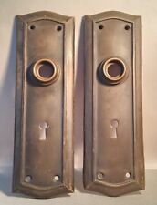 2 Antique Brass Door Faceplates. Victorian Style, Dated: Patented July, 1900. #5