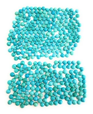 10 Round Shaped Natural Arizona Turquoise Cabochons 6-6.5mm - Image 1 of 4
