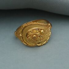 Fine Jewelry 20 Kt Real Yellow Gold Women Ring All size, Indian Handmade Jewelry