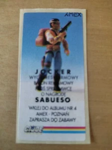 GIJOE SABUESO CHICLE CROMO PREMIO AMEX TEXTO POLACO 6 X 3 CM ORIGINAL - Imagen 1 de 1