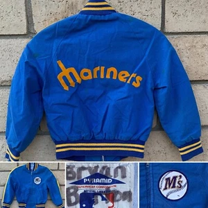 Vintage Mariners Jacket Bomber Varsity Kid Size 8 - Picture 1 of 24