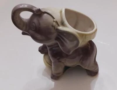 VINTAGE ROYAL COPLEY CIRCUS ELEPHANT PLANTER W YELLOW BALL BASKET DUMBO 1950'S - Image 1 of 4