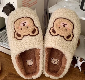 Super Cute Animal Slipper Fashion Kawaii Fluffy Bear Winter Warm Slippers House - Picture 1 of 7