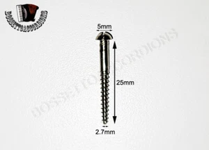 SET OF 10 Accordion Screws Round Slotted Size 2.7 x 25 mm Parts - Picture 1 of 2