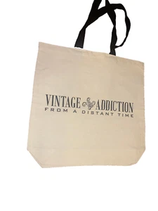 VINTAGE ADDICTION ADDICTION FROM A DISTANT TIME CANVAS BAG 19 X 16 PRE-OWNED - Picture 1 of 2