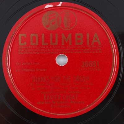 Xavier Cugat - Thanks For The Dream / Bim Bam Bum 1943 10" 78 rpm Record 36681 Foto 1 de 4