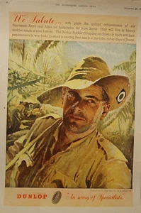 Vintage - September 1945 - Original - Full Page - Dunlop - Colour Advertisement. - Picture 1 of 6