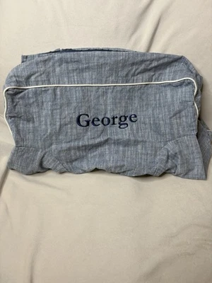 Silla Pottery Barn My First Anywhere Chambray con cubierta de sarga blanca George Foto 1 de 3