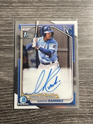 2024 Bowman Chrome RAMON RAMIREZ AUTOGRAPH 1st Bowman Auto #CPA-RR2 KC Royals  - Image 1 of 2