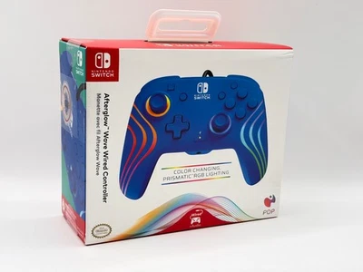 Nintendo Switch PDP Turtle Beach Afterglow Wave Wired Controller RGB Blue New - Image 1 of 4