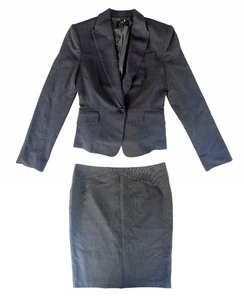 Cue Australia Women's New Designer Grey Business Suit Blazer Jacket + Skirt - 12 - Picture 1 of 20